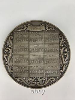 1973 Franklin Mint Annual Tree Of Life Calendar Art Medal. 925 Sterling Silver