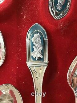 1973 Franklin Mint Apostles by Rodney Winfield Set of 13 Sterling Spoons E6569