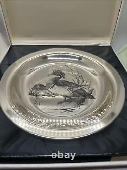 1973 Franklin Mint Bird Plate THE WOOD DUCK Sterling Silver