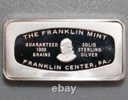 1973 Franklin Mint Christmas Carolers Silver Art Bar 2.3oz 1000 grains Box COA