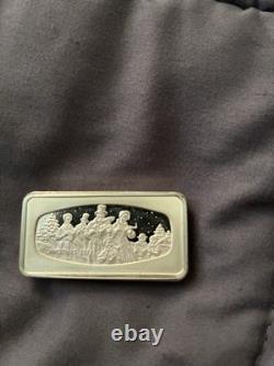1973 Franklin Mint Christmas Ingot 1000 Grain. 925 Sterling Silver Carolers