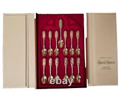 1973 Franklin Mint Collection of Apostle Silver Spoons 14.5 ozt & COA and Case