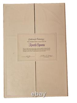 1973 Franklin Mint Collection of Apostle Silver Spoons 14.5 ozt & COA and Case