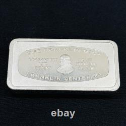 1973 Franklin Mint Columbus National Bank Of Rhode Island Sterling Silver Bar