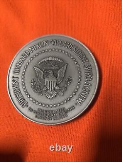 1973 Franklin Mint Nixon-Agnew Sterling Silver Inaugural Medallion 178 grams