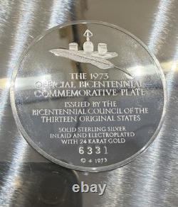 1973 Franklin Mint Official Bicentennial Commemorative Plate Sterling Silver
