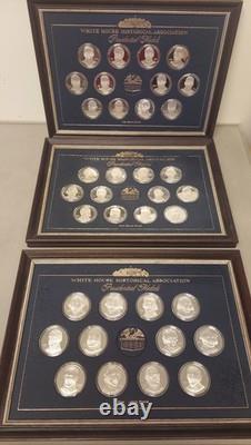 1973 Franklin Mint Presidential Medals Set 40 Sterling Silver Coins, 46oz+ COA