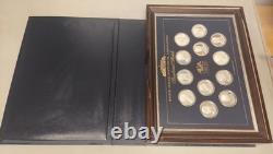 1973 Franklin Mint Presidential Medals Set 40 Sterling Silver Coins, 46oz+ COA