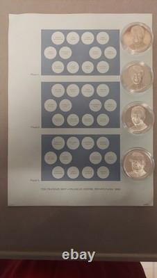 1973 Franklin Mint Presidential Medals Set 40 Sterling Silver Coins, 46oz+ COA