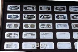 1973 Franklin Mint Proof Set of Bankmarked Sterling Silver Ingots