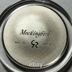 1973 Franklin Mint Robert Bird Mockingbird 2 Ounce. 925 Silver Proof Medal