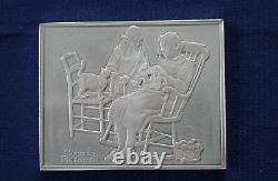 1973 Franklin Mint Rockwell's Fondest Memories Knitting Lesson Silver Bar P0195