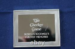 1973 Franklin Mint Rockwell's Fondest Memories The Checker Game Silver Bar P0193