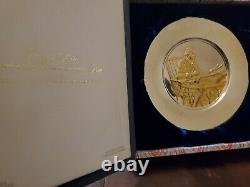 1973 Franklin Mint Silver/Gold Bicentennial Plate Thomas Jefferson serial #4757