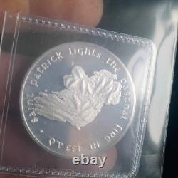 1973 Franklin Mint St Pattys Day. 999(BU)Silver Proof Medal PaschalFire item#38