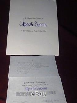 1973 Franklin Mint Sterling SET APOSTLE SPOONS WITH LEATHER CASE 447g