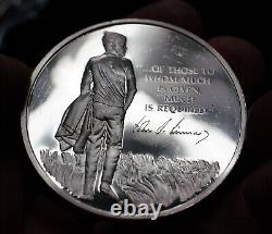 1973 John F. Kennedy Franklin Mint 925 Sterling Silver art bar round C1894