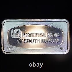 1973 National Bank of South Dakota Franklin Mint 2oz 925 Silver bar C4703
