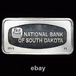 1973 National Bank of South Dakota Franklin Mint 2oz 925 Silver bar C4703