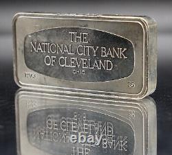 1973 National City Bank of Cleveland Ohio Franklin Mint 2oz 925 Silver bar C4743