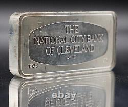 1973 National City Bank of Cleveland Ohio Franklin Mint 2oz 925 Silver bar C4743