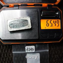 1973 National City Bank of Cleveland Ohio Franklin Mint 2oz 925 Silver bar C4743