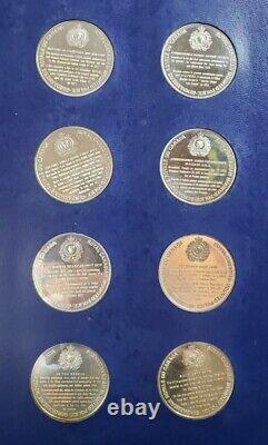 1973 RCMP Set Of 48 Silver Art Medals Rounds In Book Franklin Mint