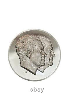 1973 Richard Nixon & Spiro Agnew Large Silver Inaugural Medal 6.3 ozt of. 925