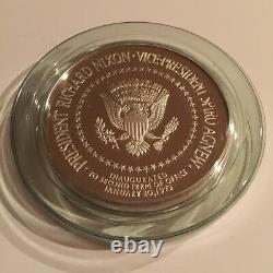 1973 Richard Nixon & Spiro Agnew Large Silver Inaugural Medal 7.4 ounces in case