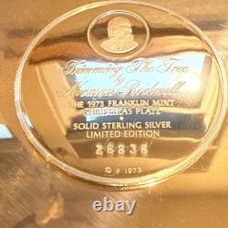 1973 Trimming The Tree By Norman Rockwell Sterling Silver Christmas Plate