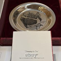 1973 Trimming The Tree By Norman Rockwell Sterling Silver Christmas Plate