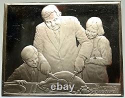 1973 USA US Franklin Mint NORMAN ROCKWELL Memories PF Silver Ingot Medal i104166
