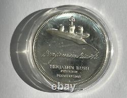 1973 US USA FM Benjamin Rush Bicentennial Council Old Proof Silver Medal