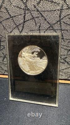 1973 US USA Franklin Mint HOLIDAY Christmas Tree Old Proof Silver Medal i112719