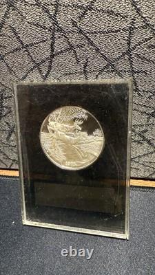 1973 US USA Franklin Mint HOLIDAY Christmas Tree Old Proof Silver Medal i112719