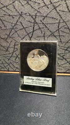 1973 US USA Franklin Mint HOLIDAY Christmas Tree Old Proof Silver Medal i112719