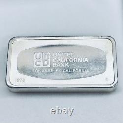 1973 United California Bank Franklin Mint 1000 Grains Solid Sterling Silver Bar