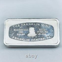 1973 United California Bank Franklin Mint 1000 Grains Solid Sterling Silver Bar
