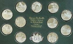 1974 12 Sterling Silver Medals Norman Rockwell tribute to Robert Frost