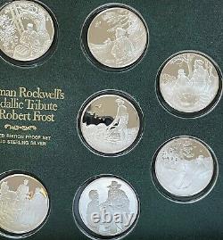 1974 12 Sterling Silver Medals Norman Rockwell tribute to Robert Frost