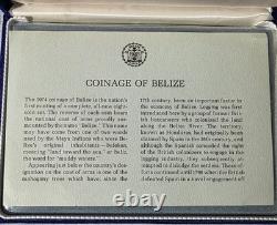 1974 Belize Franklin Mint Sterling Silver Proof Set with COA & OGP 3.97oz ASW