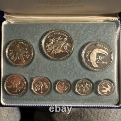 1974 Belize Proof Sterling Silver Coin Set 8 Coins Franklin Mint Box & COA
