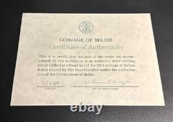 1974 Belize Proof Sterling Silver Coin Set 8 Coins Franklin Mint Box & COA