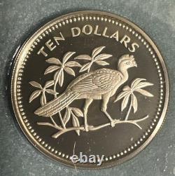 1974 Belize Proof Sterling Silver Coin Set 8 Coins Franklin Mint Box & COA