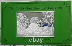 1974 Currier & Ives Winter In The Country 2.78 oz Fine Silver Art Bar / Ingot