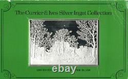 1974 Currier & Ives Winter In The Country 2.78 oz Fine Silver Art Bar / Ingot