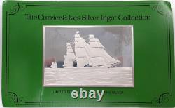 1974 Franklin Mint. 999 Silver Ingots Currier & Ives Print Clipper Ship 2.78 ASW