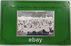 1974 Franklin Mint. 999 Silver Ingots Currier & Ives Print Skating Pond