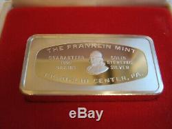 1974 Franklin Mint Christmas THE SNOWMAN Proof Solid Silver Ingot 1000 Grain