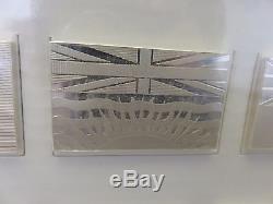 1974 Franklin Mint Flags of Canada Official Sterling Silver Set. 925 NEW IN BOX